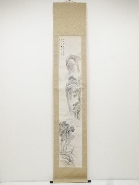 JAPANESE HANGING SCROLL / HAND PAINTED / SCENERY / BY KYOU HOASHI